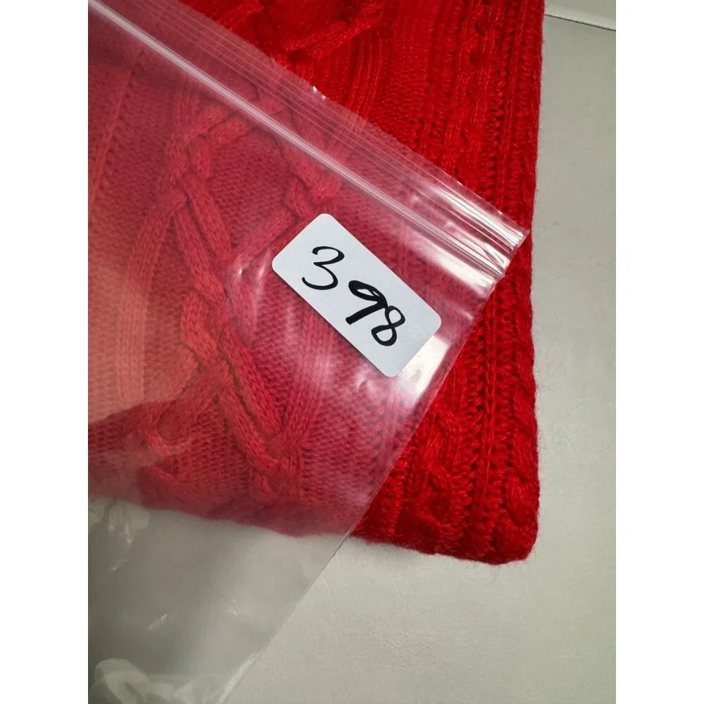 NEW J.Crew Red Cable Knit Turtleneck Sweater Dress Size Large Wool Blend Holiday